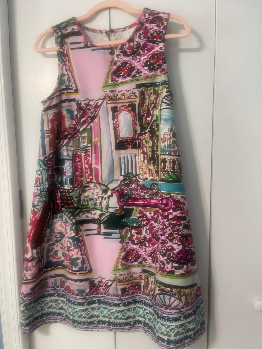 Anthropology cute and comfy printed cotton dress.
